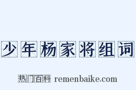 少年杨家将组词是什么意思的图片